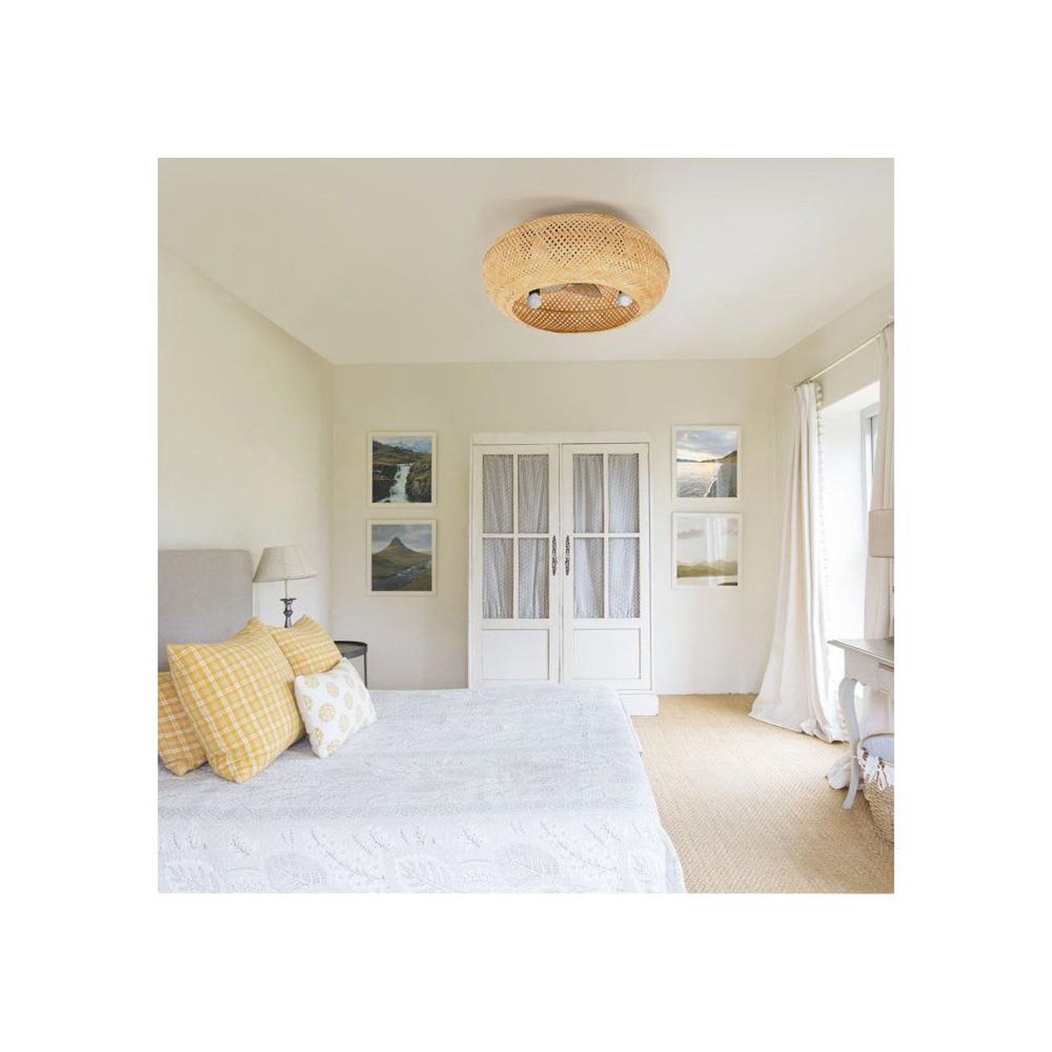 Voir la diapositive 4 : Farelek Ventilateur - Plafonnier - FARELEK - Canisséa Ø50 cm - 4xE27