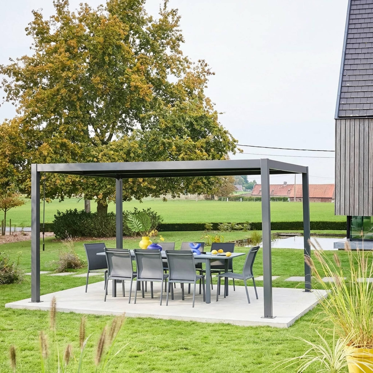 SWEEEK Pergola bioclimatique aluminium et acier lames orientables 4x3m Palace