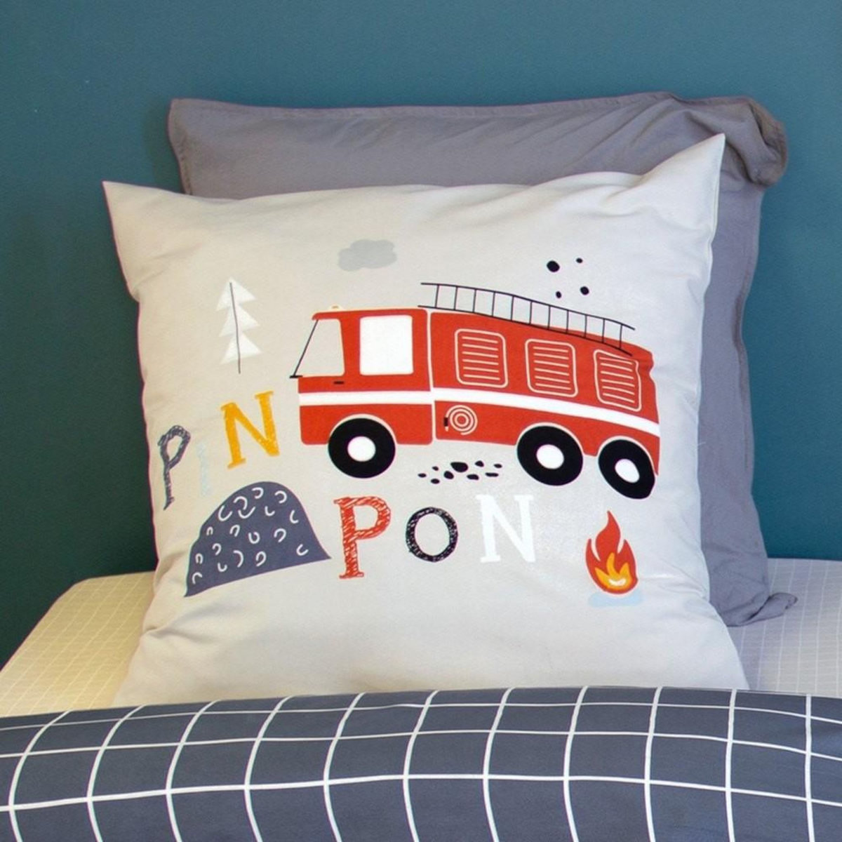 COTE DECO Housse de couette 140x200 + 1 taie FLAMMECHE