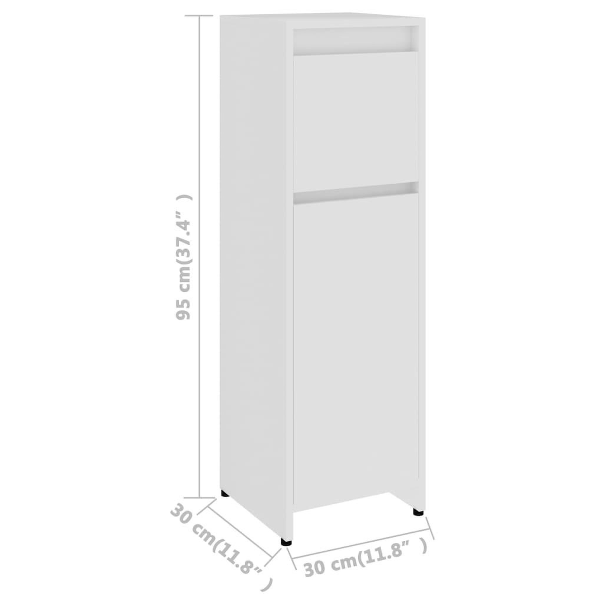 Voir la diapositive 6 : VIDAXL Armoire de salle de bain Blanc 30x30x95 cm Bois d'ingenierie