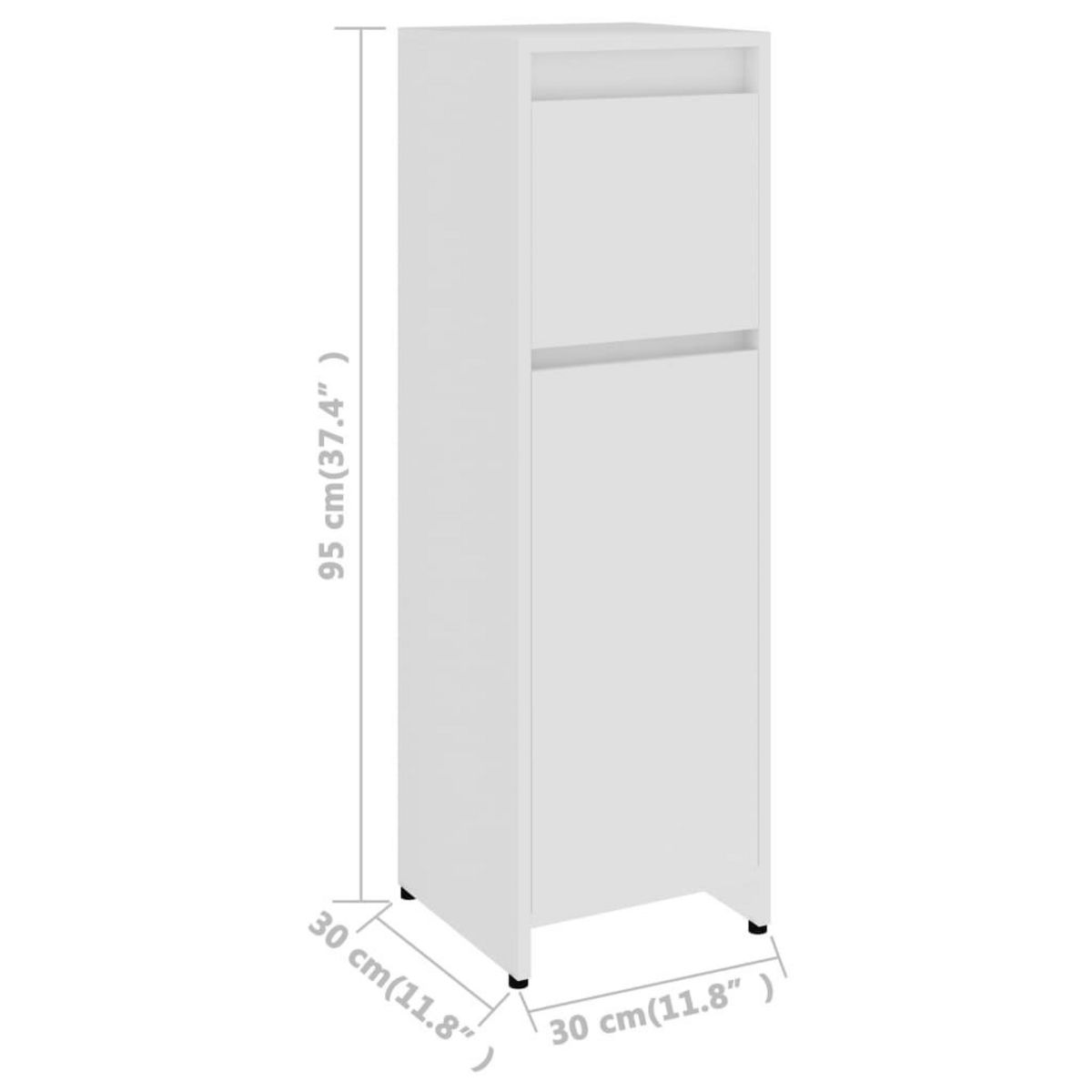 VIDAXL Armoire de salle de bain Blanc 30x30x95 cm Bois d'ingenierie