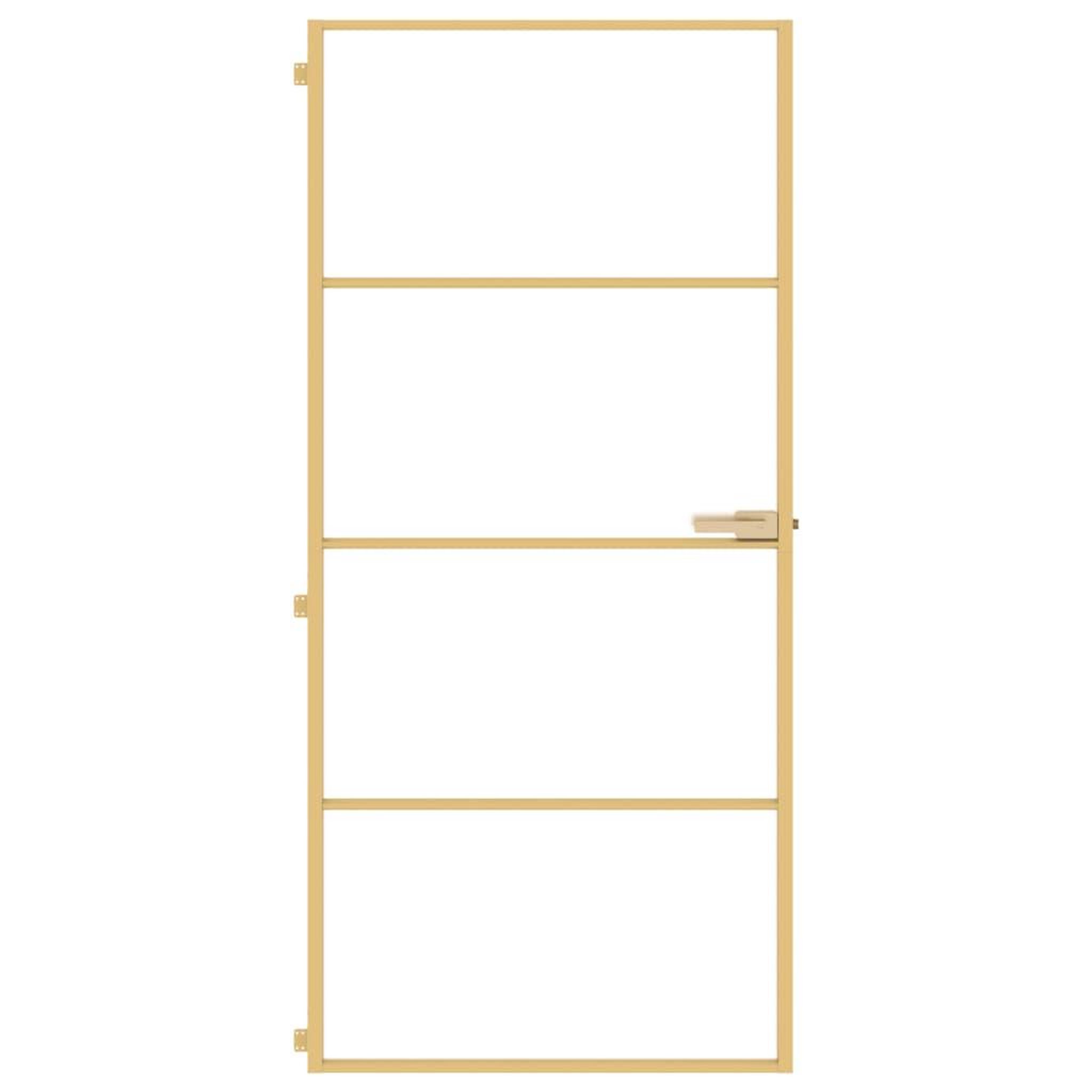 Voir la diapositive 3 : VIDAXL Porte interieure mince dore 93x201,5 cm verre trempe aluminium