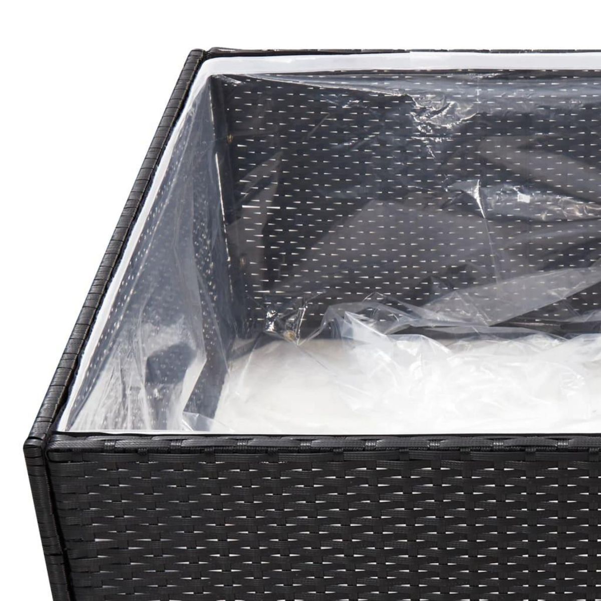 VIDAXL Jardiniere Noir 80x80x40 cm Resine tressee