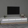 Voir la diapositive 3 : VIDAXL Meuble TV avec lumieres LED Blanc 240x35x40 cm