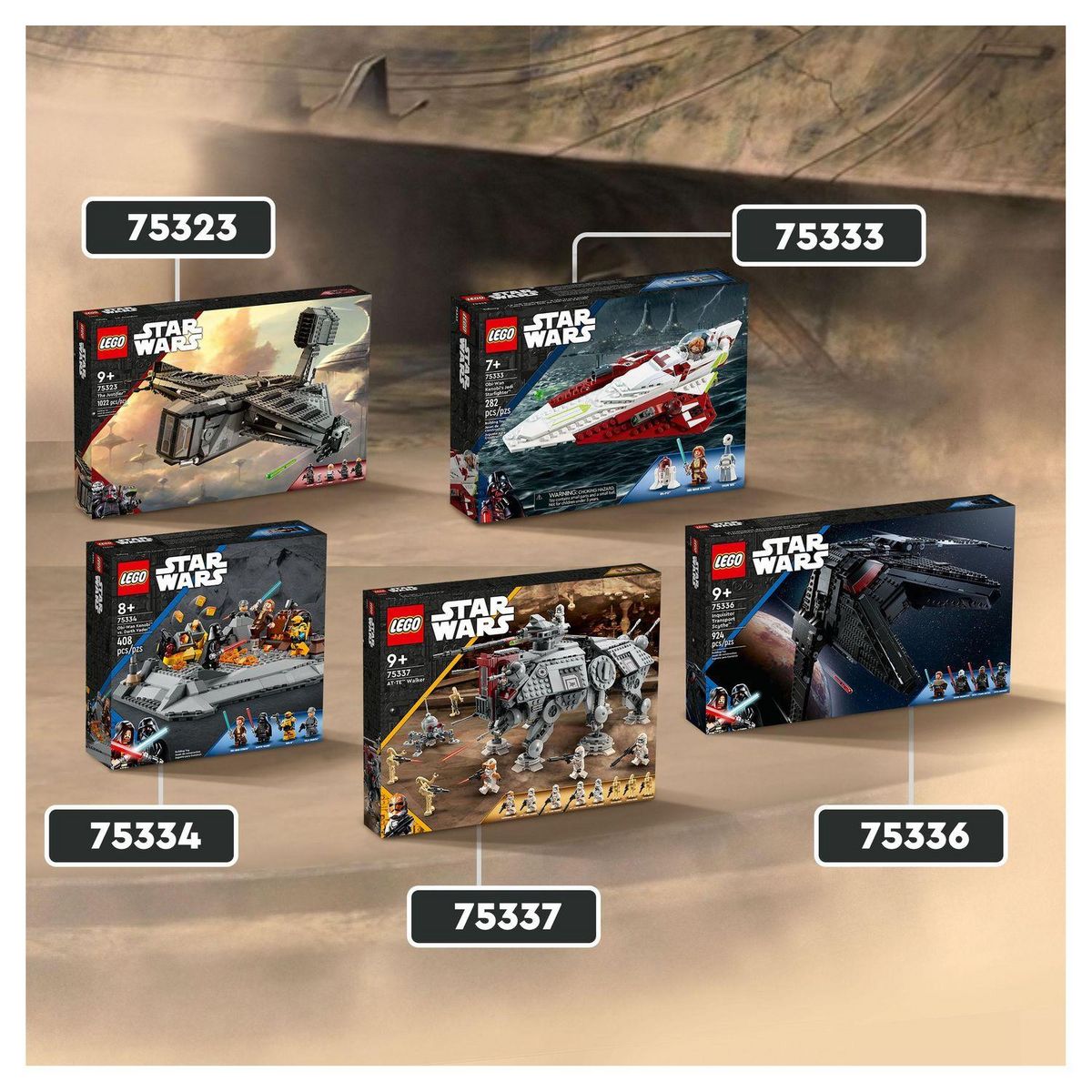 LEGO Star Wars 75337 Le marcheur AT-TE, Jouet avec 5 Minifigurines, La Revanche des Sith