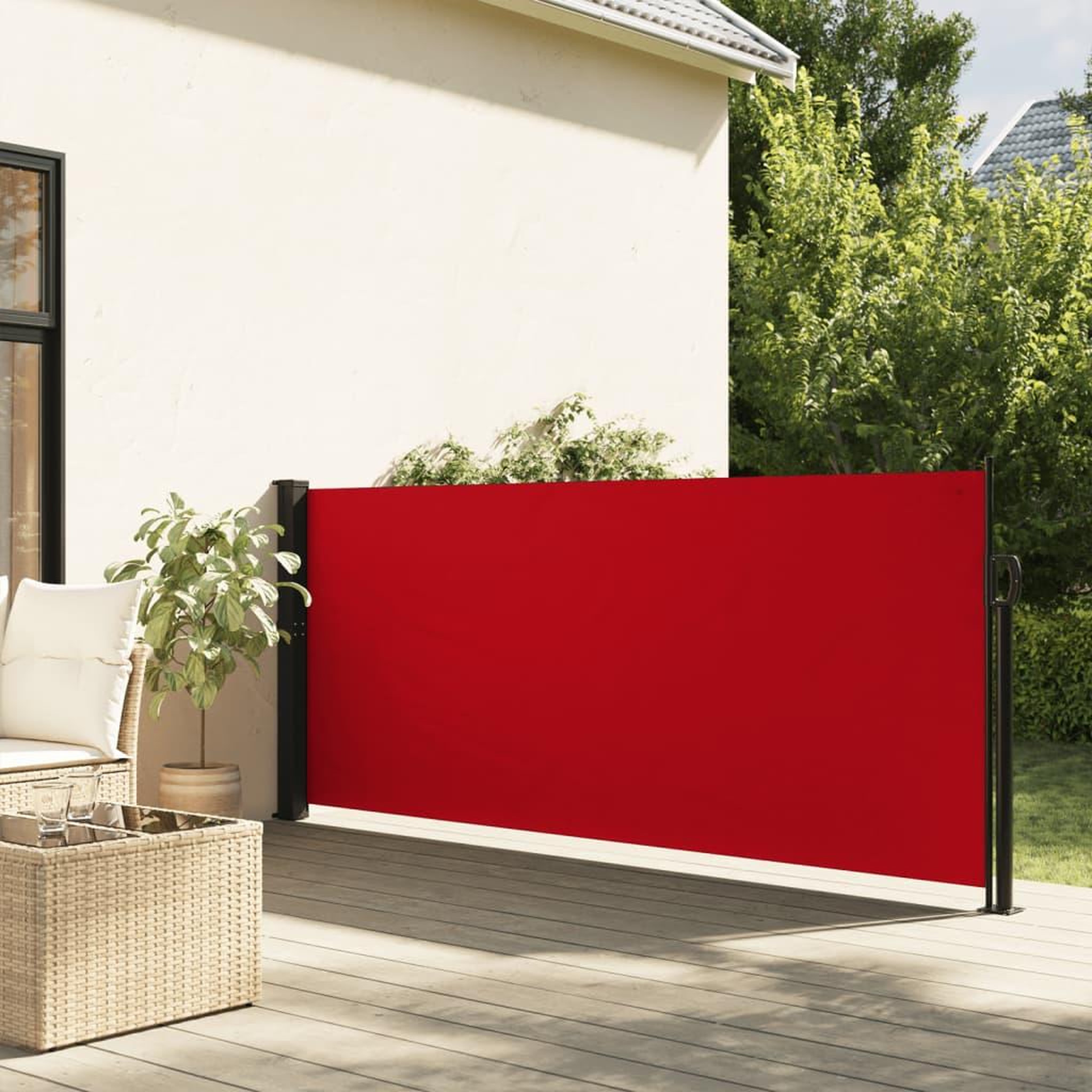 VIDAXL Auvent lateral retractable rouge 140x600 cm