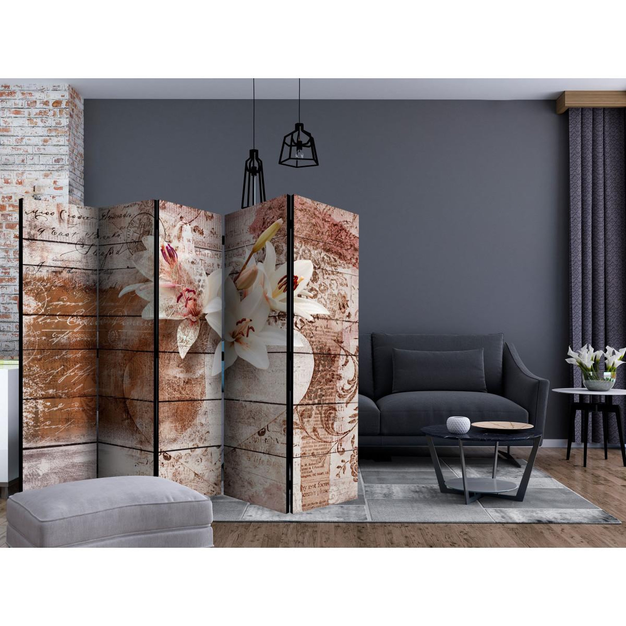 Voir la diapositive 2 : Paris Prix Paravent 5 volets  romantic memories  172x225cm