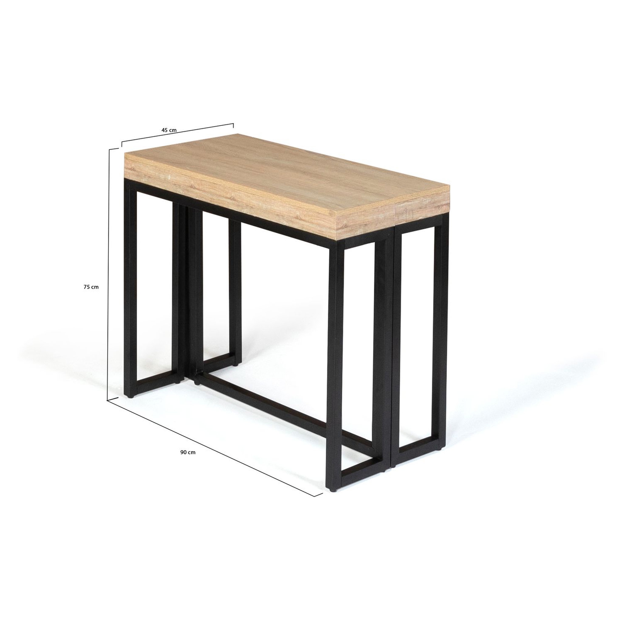 Voir la diapositive 8 : Table console extensible avec rallonges style industriel 45/235 cm HOUSTON  