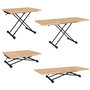Voir la diapositive 5 : ID MARKET Table basse extensible relevable en table à manger rectangulaire ALTURA 100-160 cm bois et noir design industriel