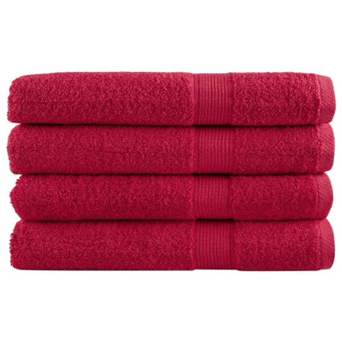 VIDAXL Serviettes de sauna de qualité supérieure SOLUND 4 pcs rouge