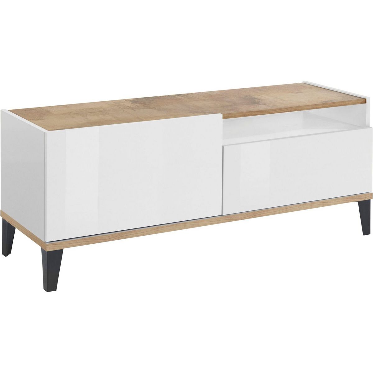 Meuble TV moderne 1 porte 1 tiroir L120cm BARI