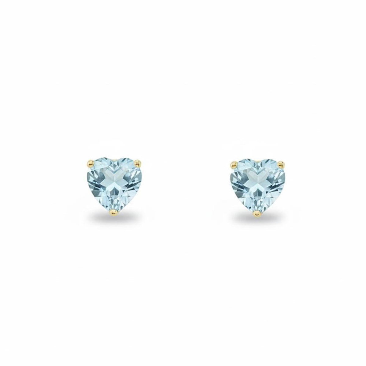 L'ATELIER D'AZUR Boucles d'Oreilles Or Jaune et Topaze Bleue Coeur - Femme