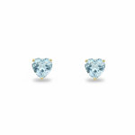 L'ATELIER D'AZUR Boucles d'Oreilles Or Jaune et Topaze Bleue Coeur - Femme