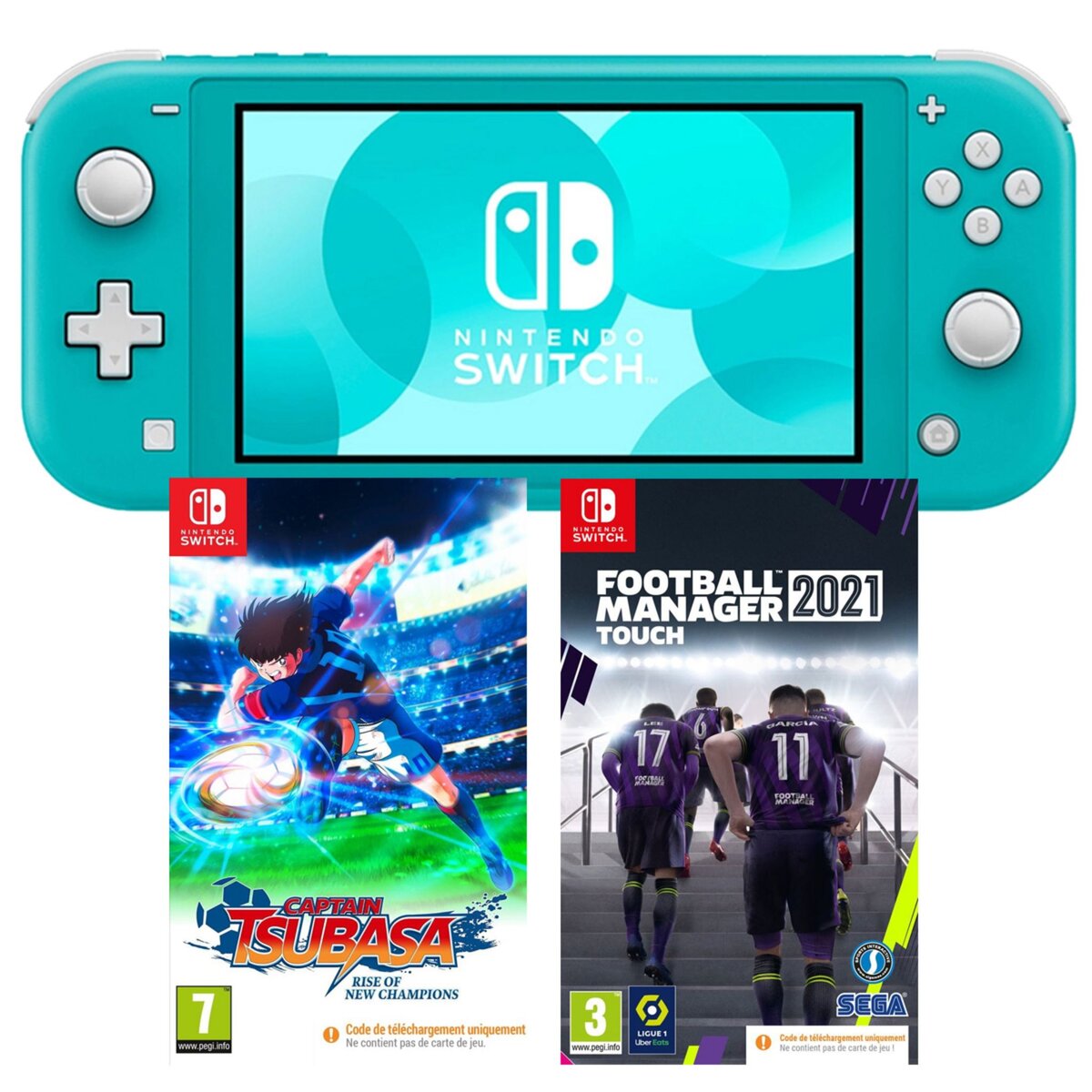 NINTENDO Console Nintendo Switch Lite Turquoise + Captain Tsubasa