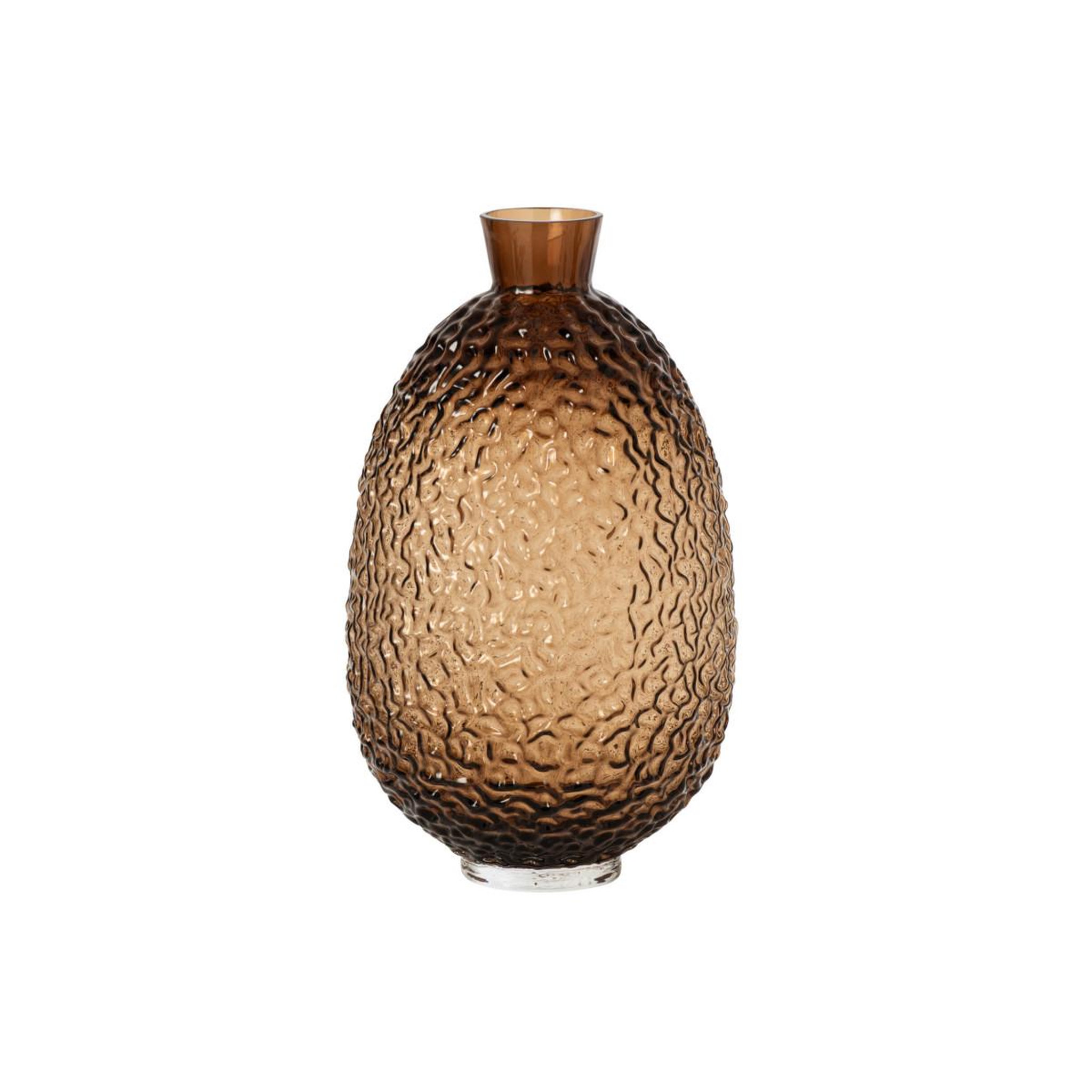 J-LINE Vase ovale en verre  kyoto  35cm marron