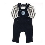 ELLE EST OU LA MER Salopette + T Shirt /Blanc EOM Egisot. Coloris disponibles : Bleu