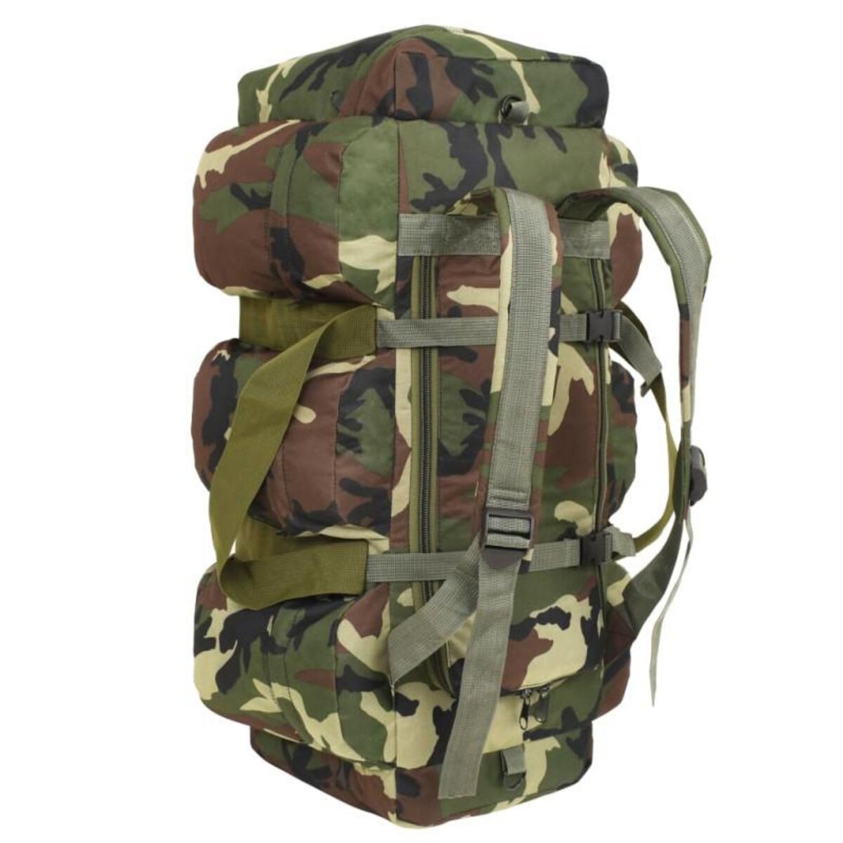 VIDAXL Sac de sport en style militaire 3 en 1 90 L Camouflage