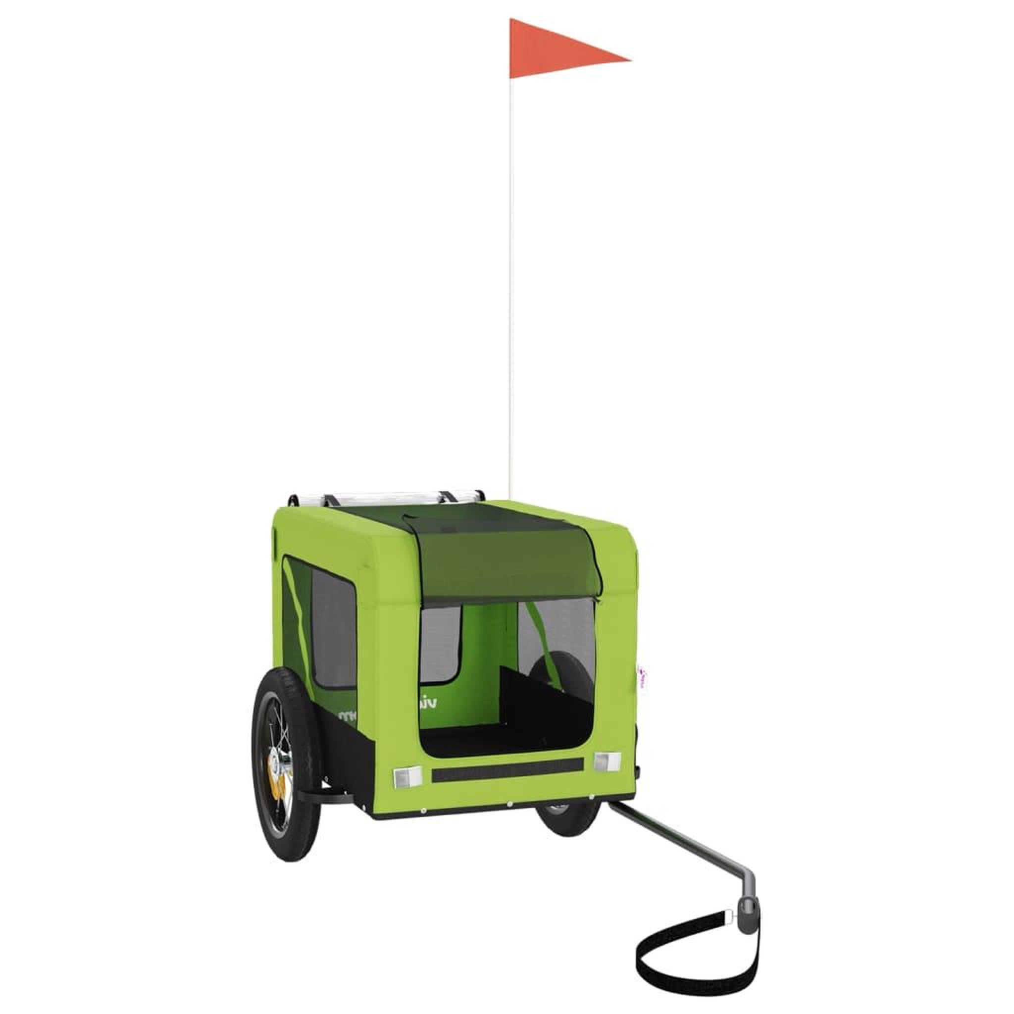 Voir la diapositive 2 : VIDAXL Remorque de velo pour animaux de compagnie vert et noir