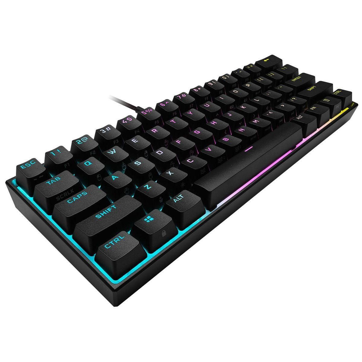 Corsair Clavier gamer K65 RGB MINI CHERRY MX Red Noir