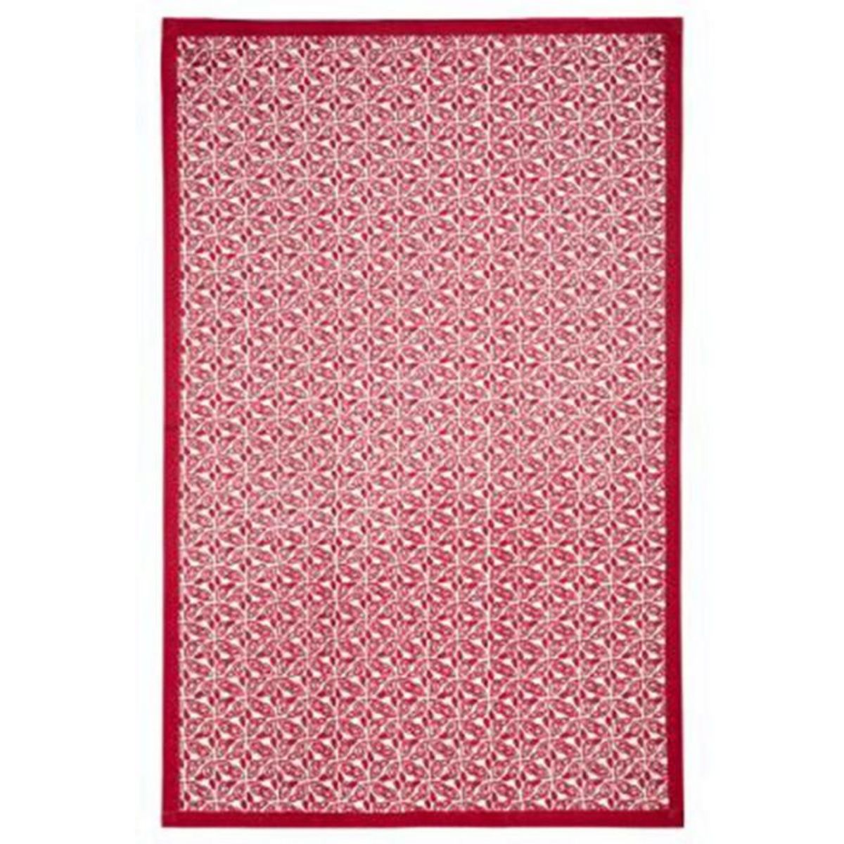 ATMOSPHERA Lot de 3 Torchons  Imprimé  45x70cm Rouge