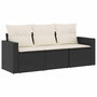 Voir la diapositive 2 : VIDAXL Salon de jardin 3 pcs avec coussins noir resine tressee