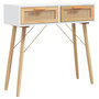 Voir la diapositive 2 : VIDAXL Table console Blanc 80x30x75 cm Bois massif pin /rotin naturel