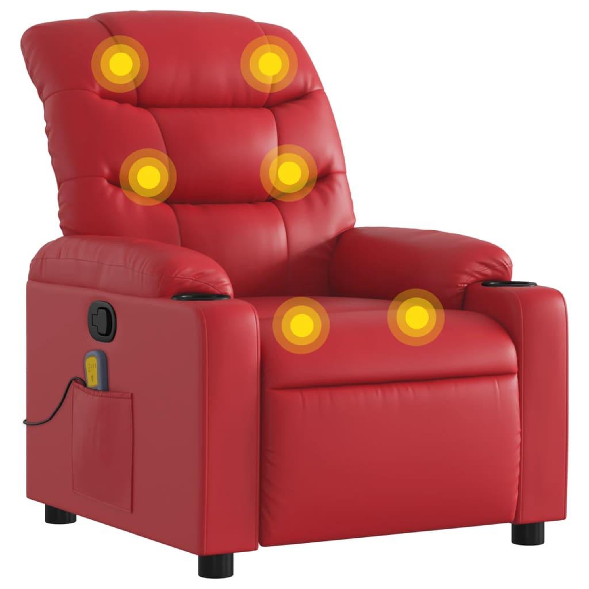 Voir la diapositive 2 : VIDAXL Fauteuil de massage inclinable rouge similicuir