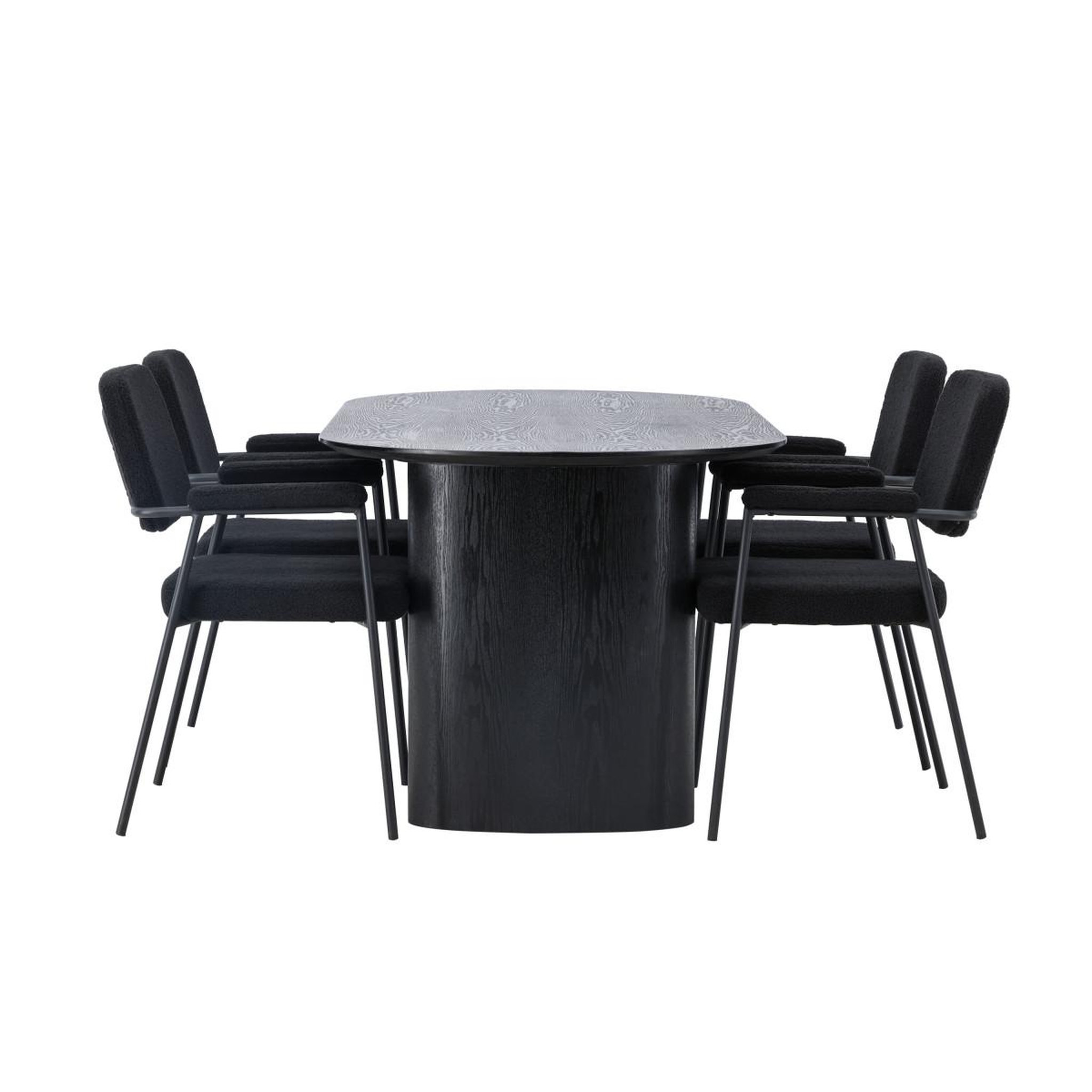 Voir la diapositive 2 : Paris Prix Ensemble table à manger & 4 chaises  isolde & yesterday  180cm noir