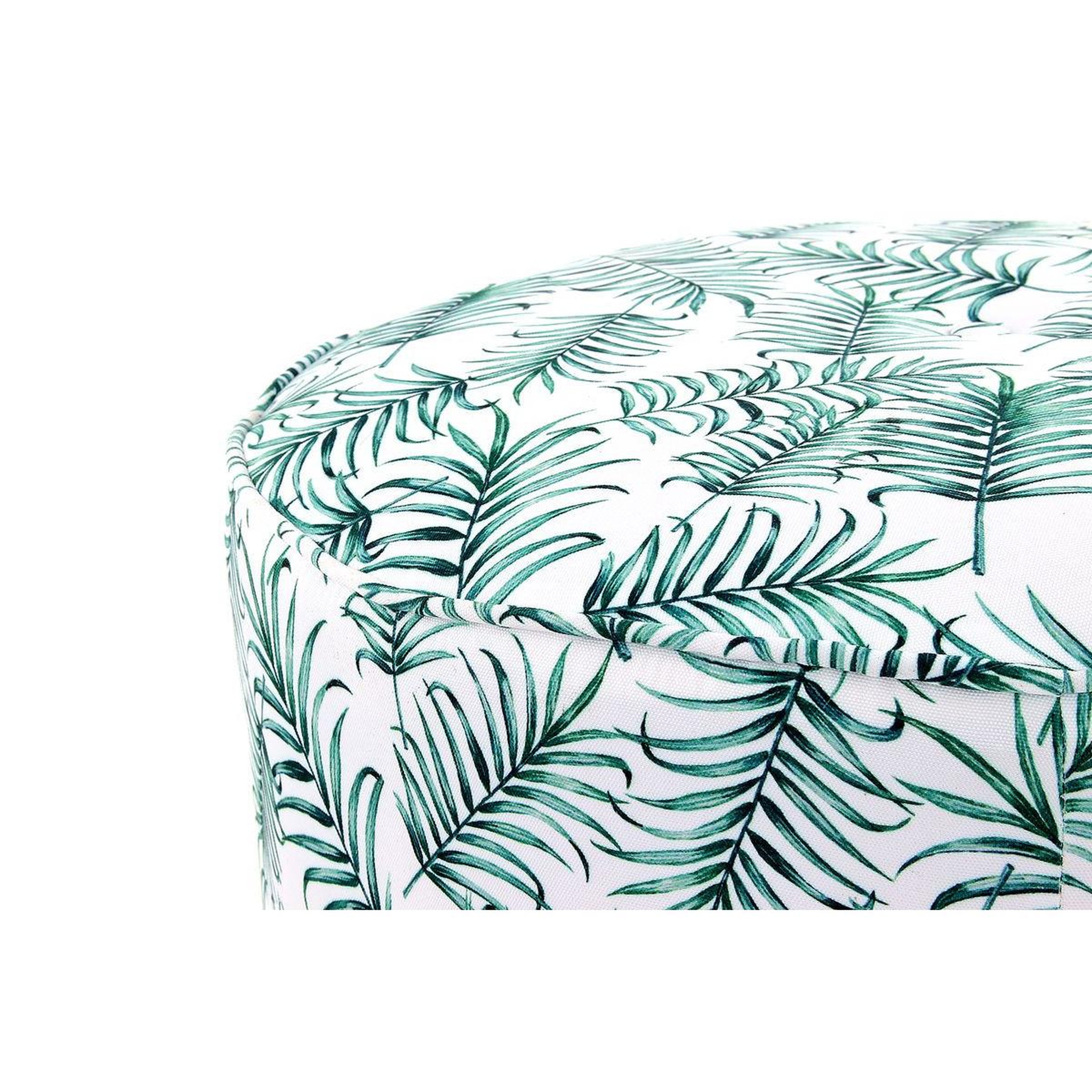 Voir la diapositive 3 : Paris Prix Lot de 2 poufs imprimé  indira  58cm blanc & vert