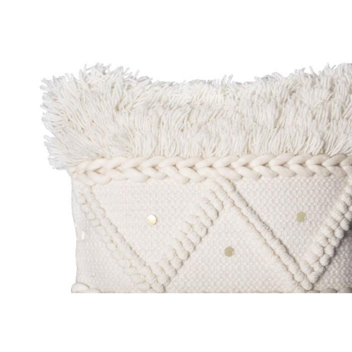 Paris Prix Coussin Tissé à la Main  Bohist  45x45cm Crème