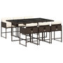 Voir la diapositive 2 : VIDAXL Ensemble a manger de jardin et coussins 7 pcs marron rotin