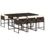 Voir la diapositive 2 : VIDAXL Ensemble a manger de jardin et coussins 7 pcs marron rotin