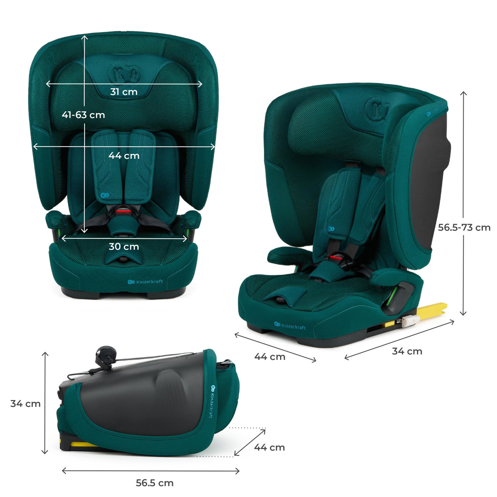 Voir la diapositive 6 : KINDERKRAFT Siege auto fix2go i size 76 150cm pratique confort