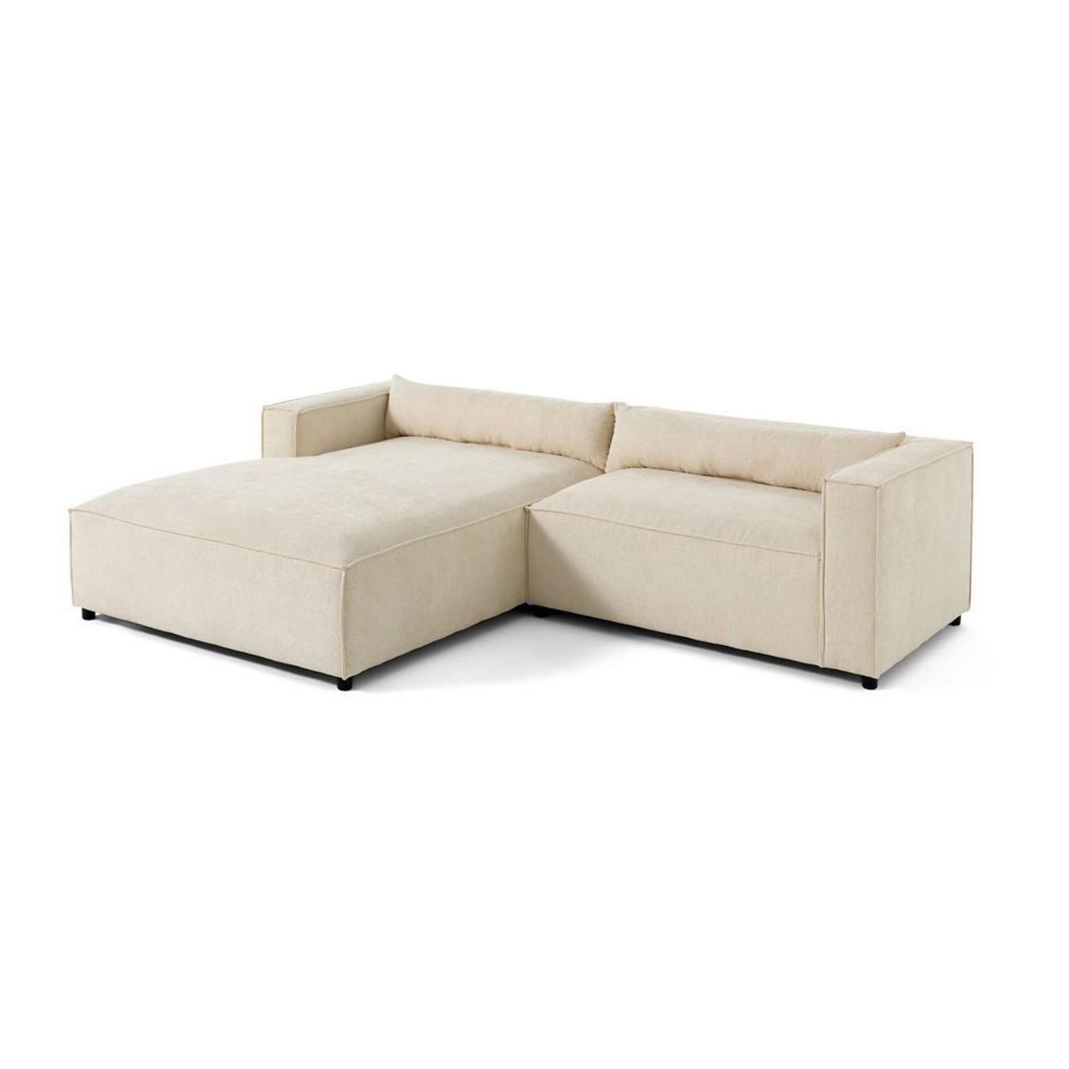 LISA DESIGN Ela - canapé d'angle gauche 4 places - en tissu velours relief