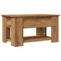 Voir la diapositive 2 : VIDAXL Table basse chene artisanal 79x49x41 cm bois d'ingenierie