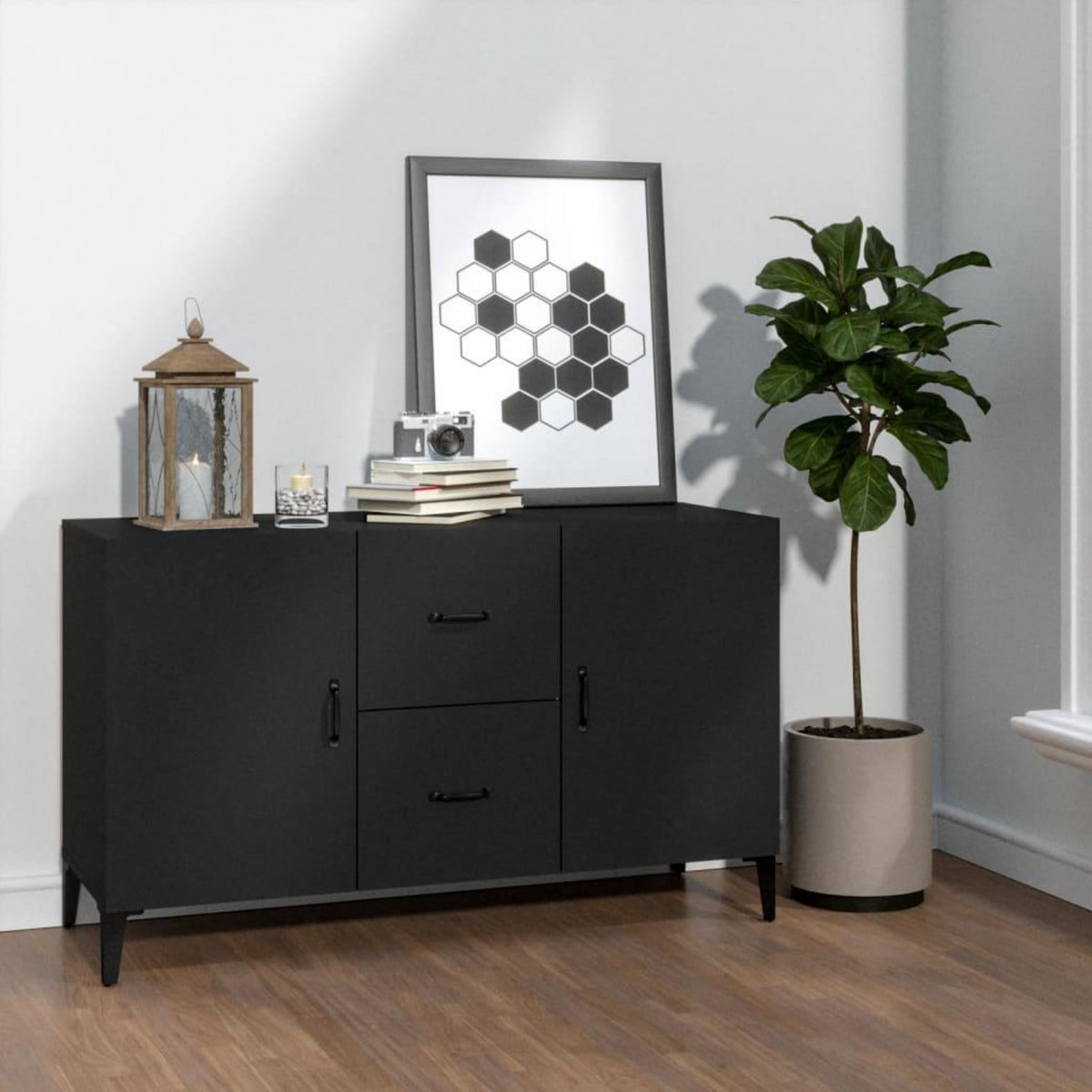 VIDAXL Buffet noir 100x36x60 cm bois d'ingenierie