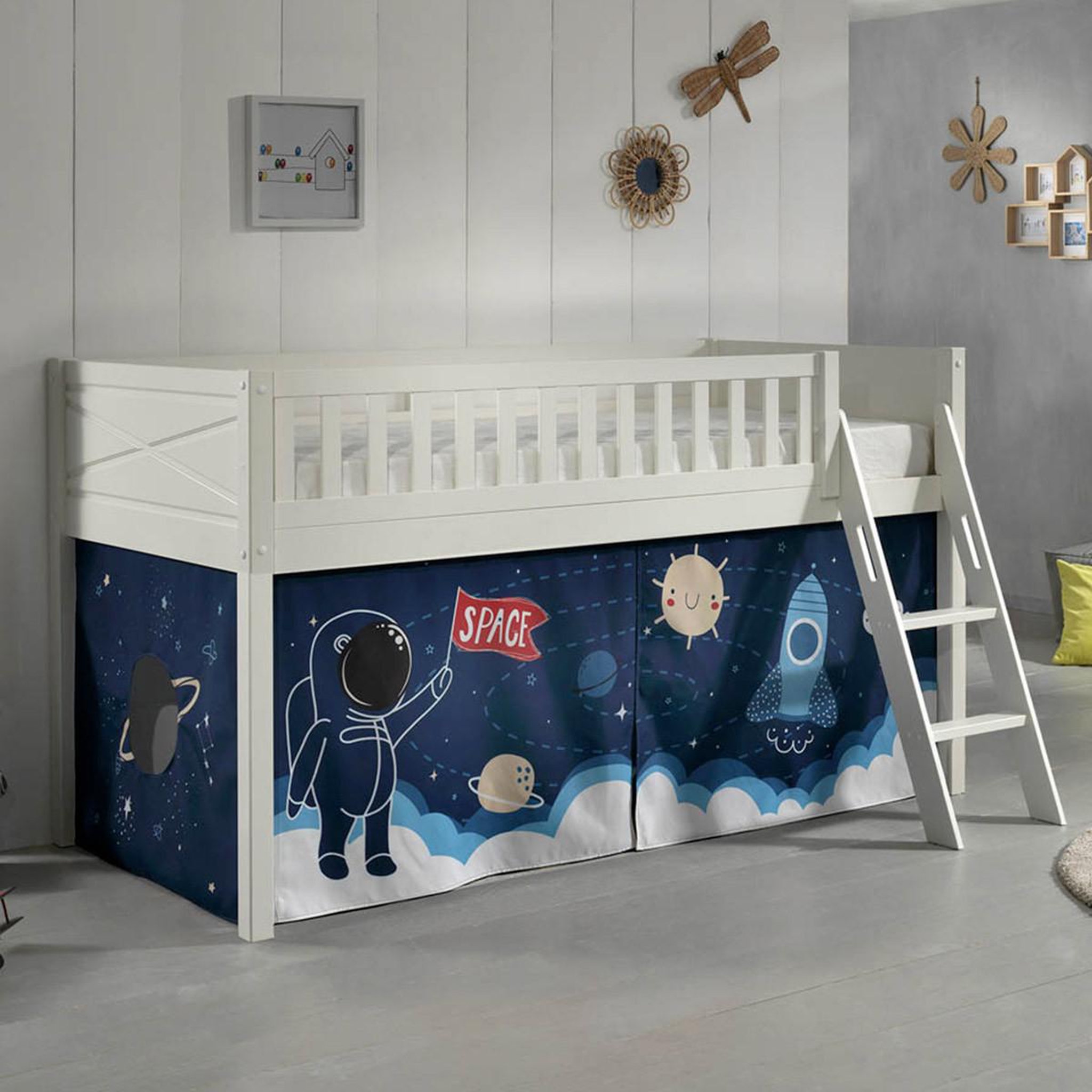 Voir la diapositive 5 : Paris Prix Lit enfant tente  scott space shuttle  90x200cm blanc