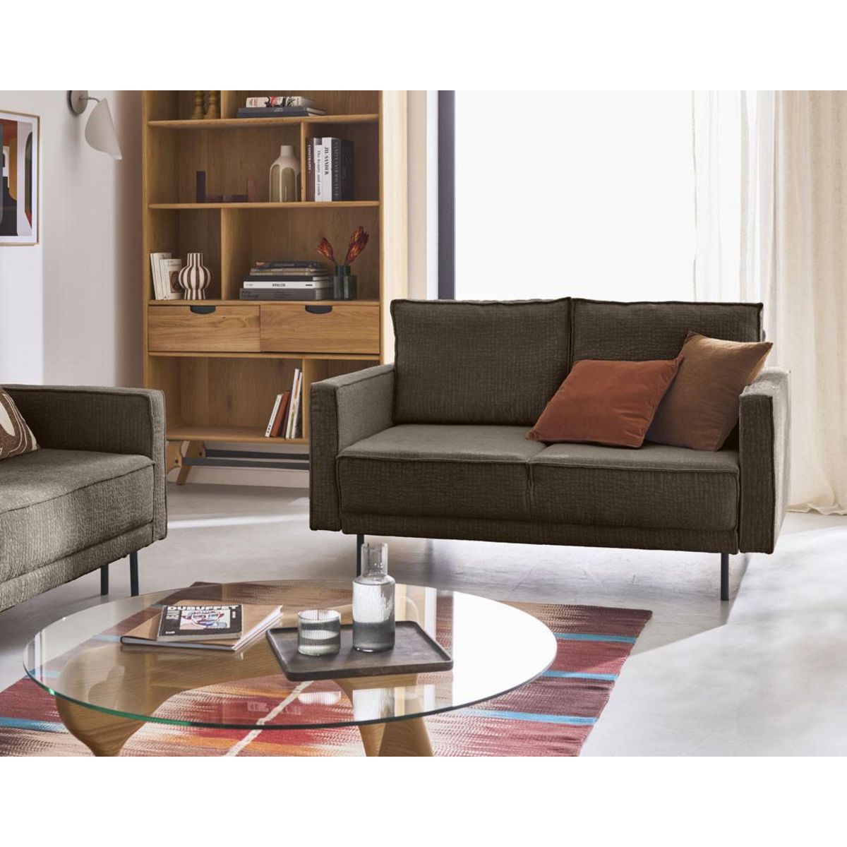 LISA DESIGN Charlie - canapé droit 2 places - en tissu velours relief