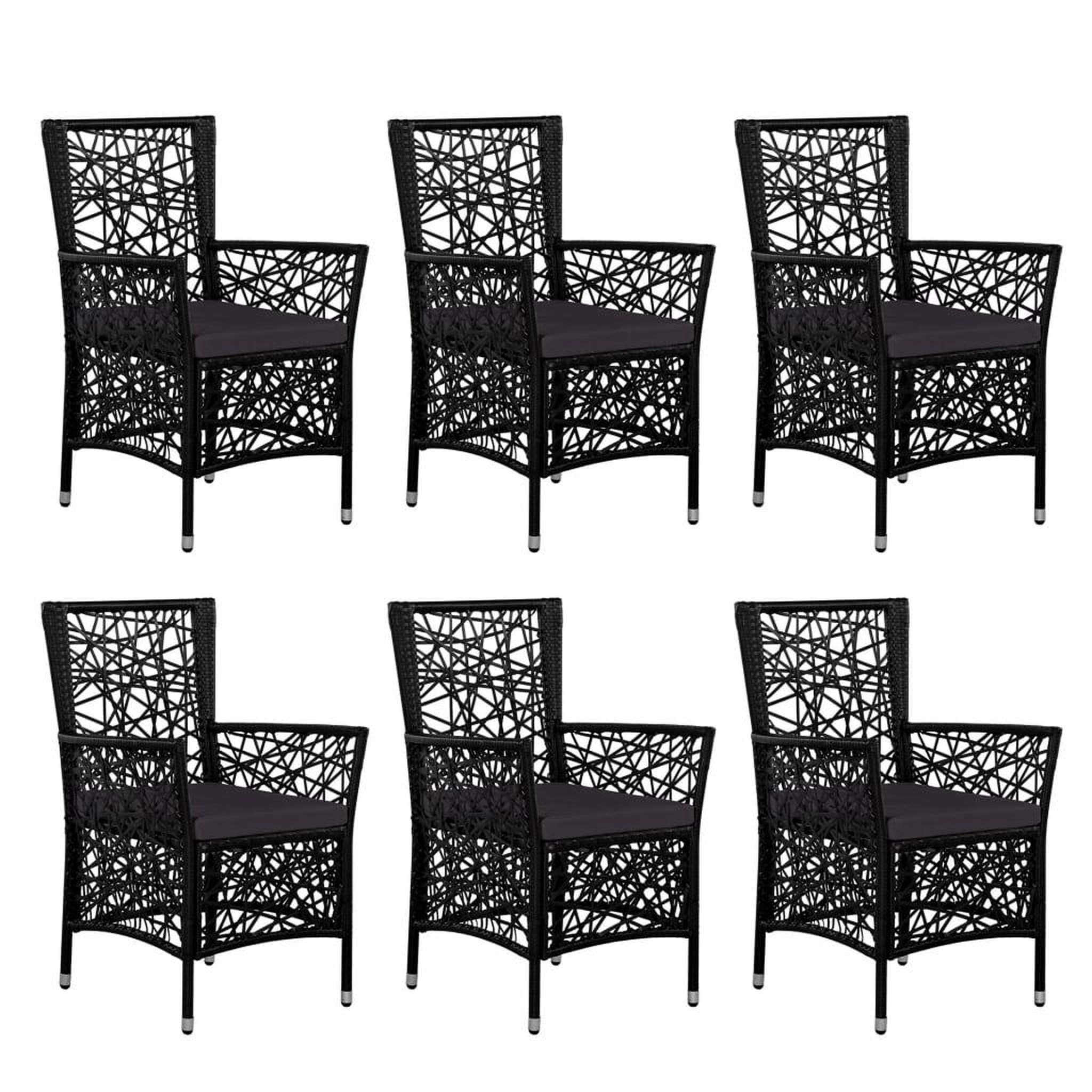 Voir la diapositive 3 : VIDAXL Ensemble a manger d'exterieur 7 pcs Resine tressee Noir