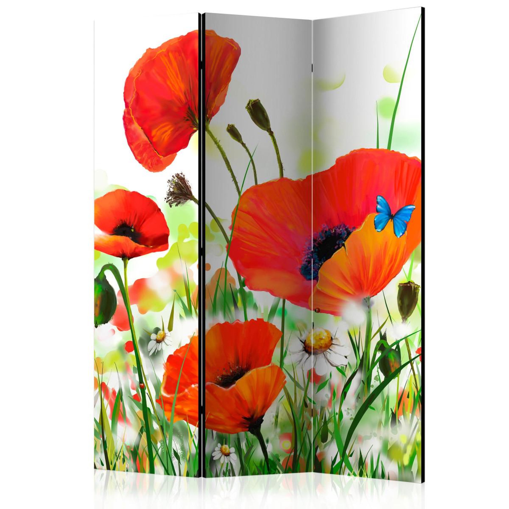 Paris Prix Paravent 3 volets  country poppies  135x172cm