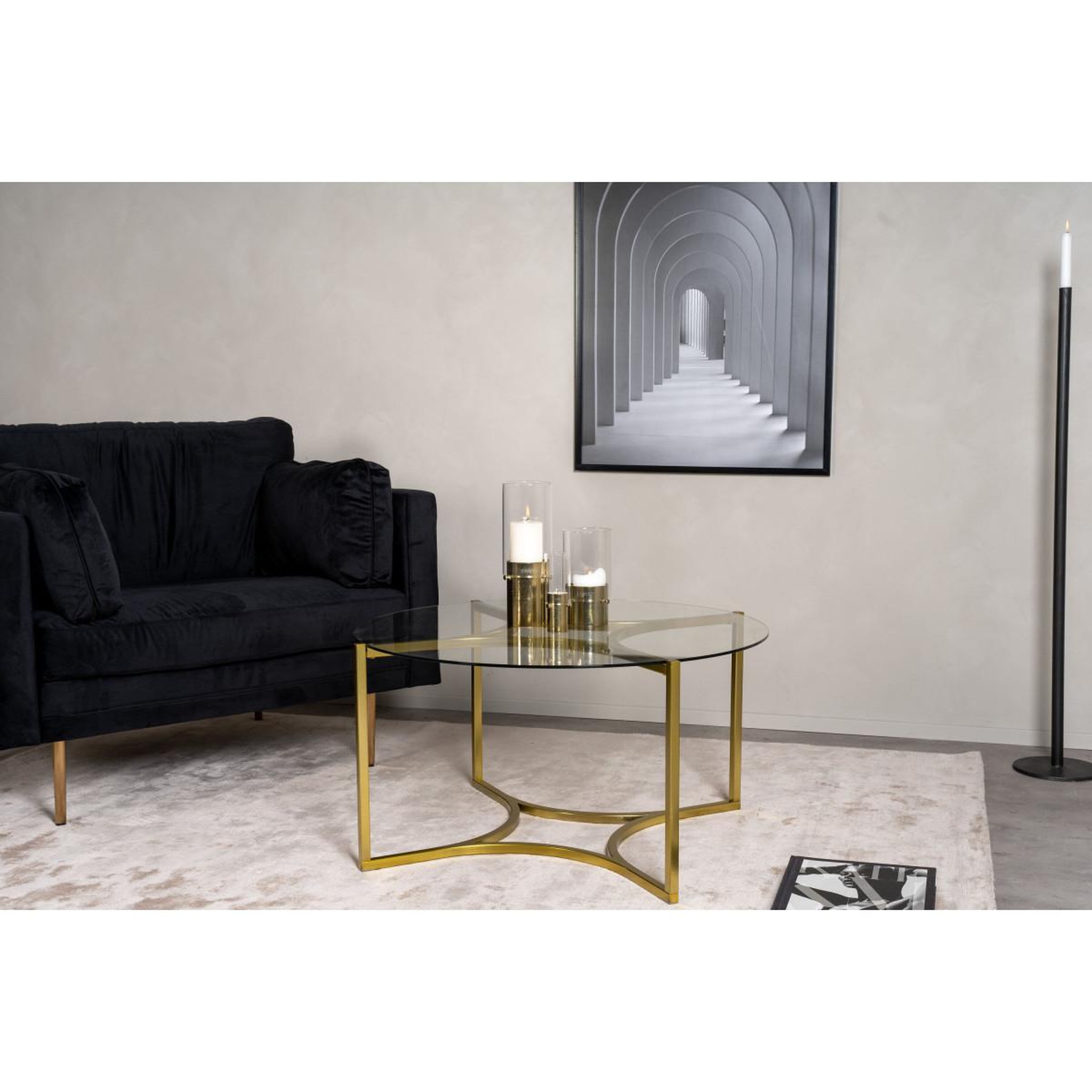 Voir la diapositive 6 : Paris Prix Table basse design en verre  kivik  90cm or