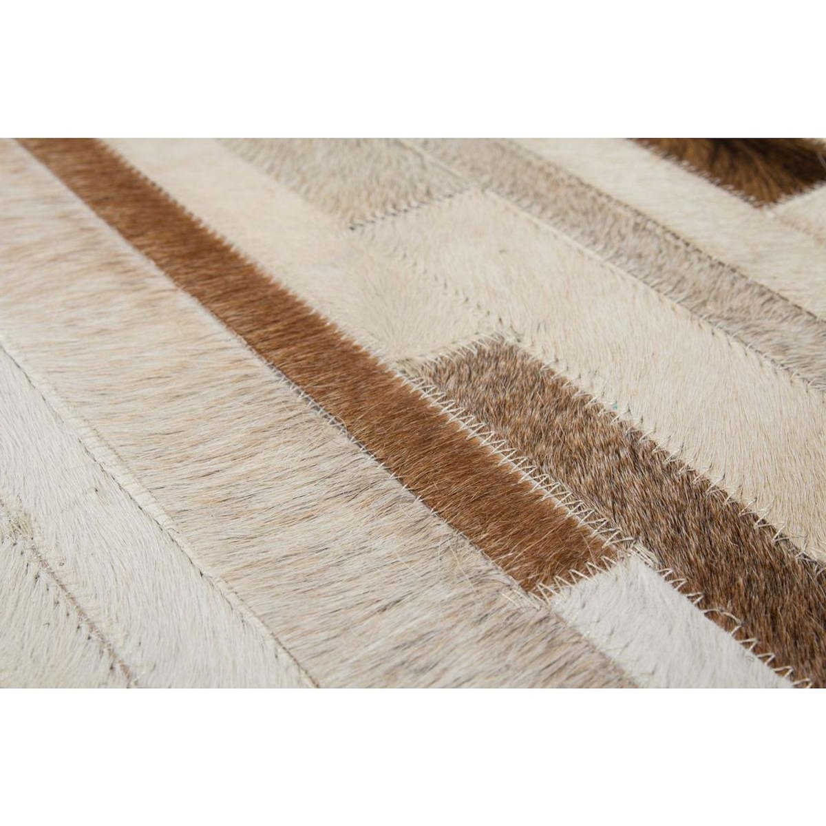 Paris Prix Tapis Tissé en Cuir Fait Main  Lavish  Crème