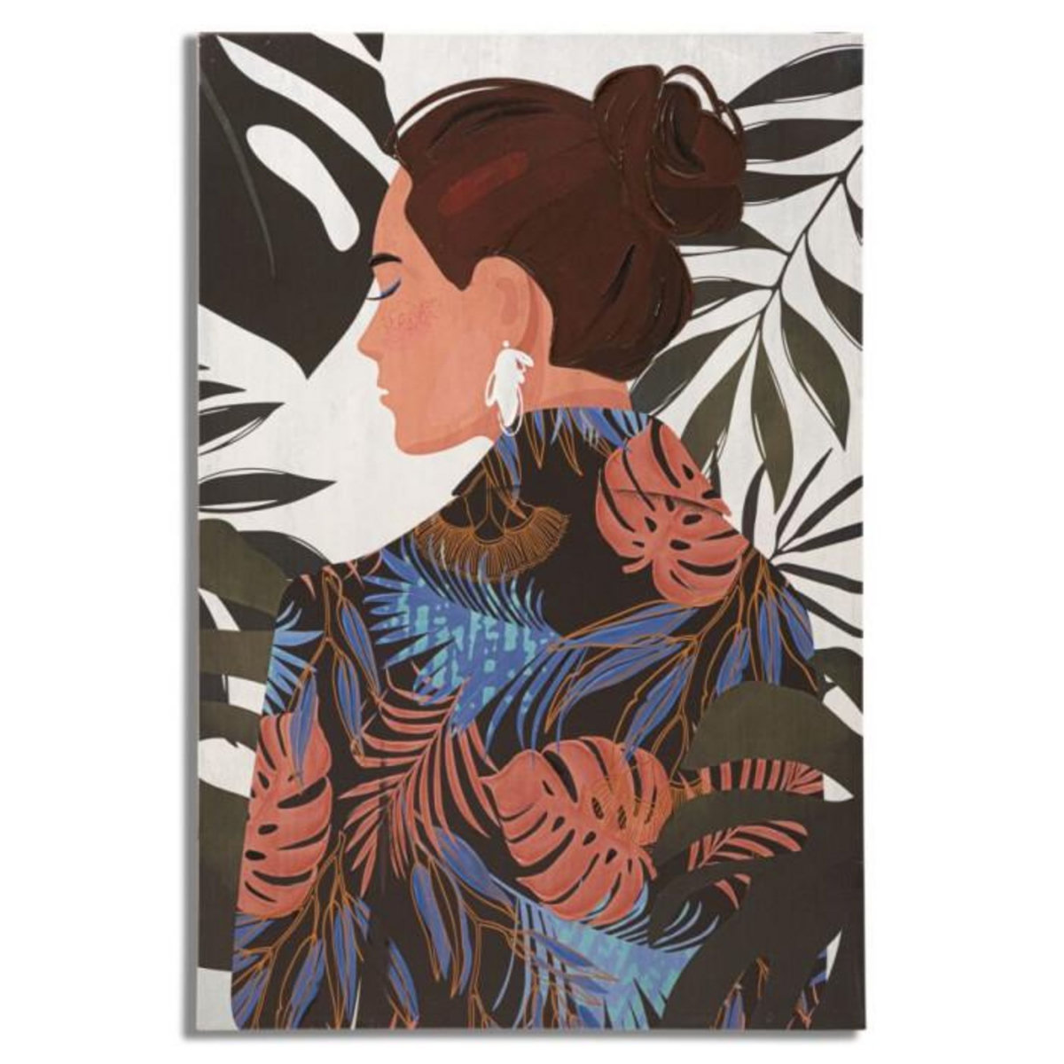 Paris Prix Toile Imprimée Déco  Lady Jungle Dos  80x120cm Multicolore