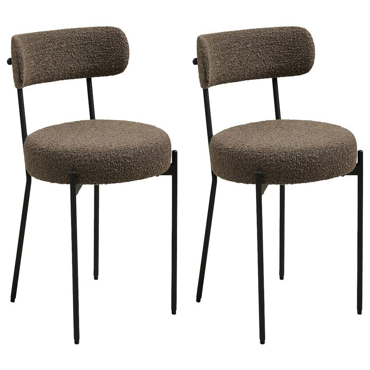 LISA DESIGN Ivanec - lot de 2 chaises - en tissu bouclette