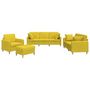 Voir la diapositive 2 : VIDAXL Ensemble de canapes 4 pcs avec coussins jaune clair tissu