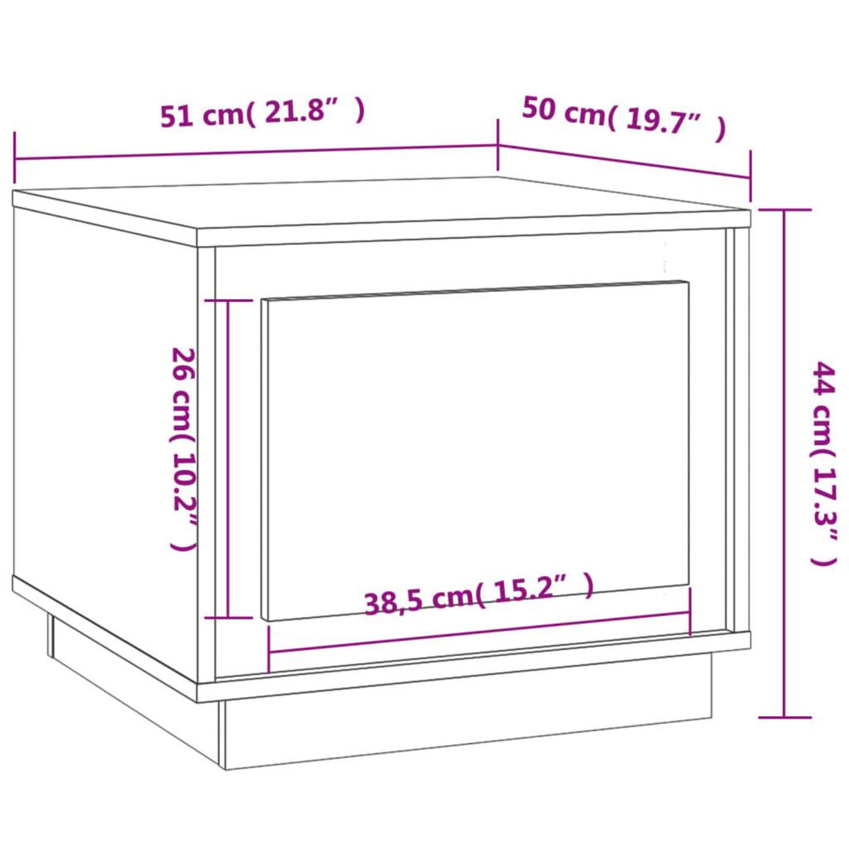 VIDAXL Table basse blanc 51x50x44 cm bois d'ingenierie
