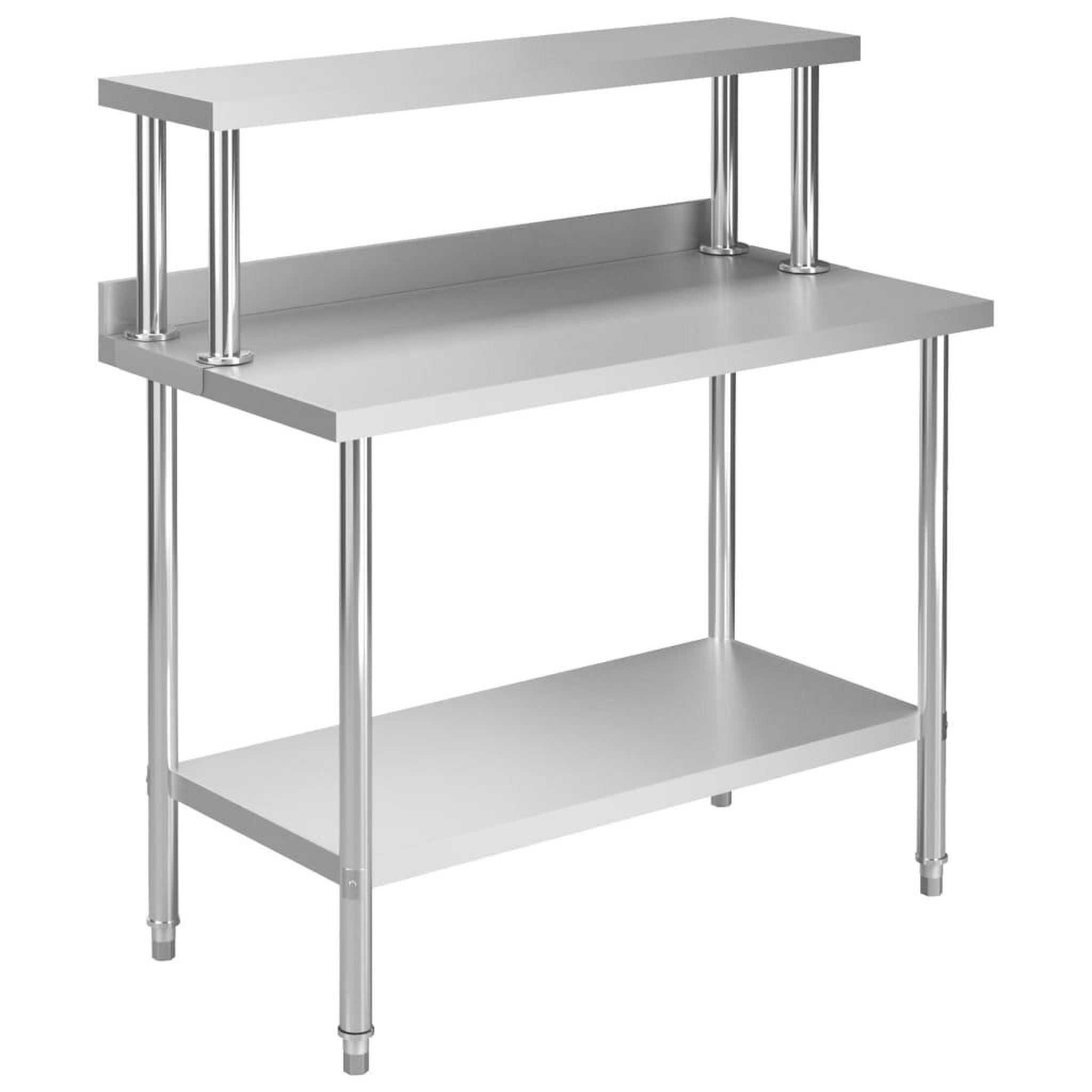 VIDAXL Table de travail de cuisine avec etagere 120x60x120 cm Inox