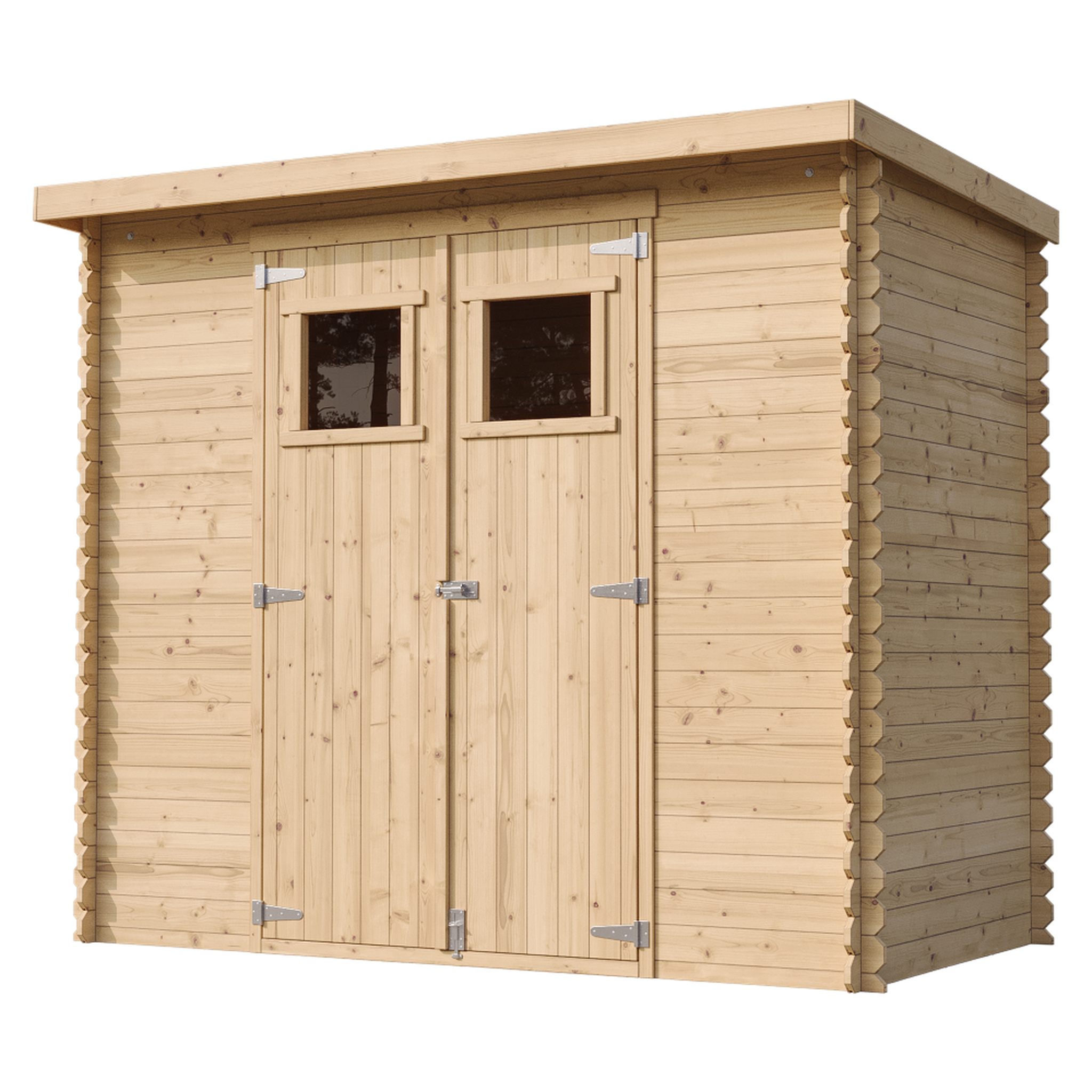 Voir la diapositive 3 : TIMBELA Abri de Jardin en Bois 2,63 m², Cabanon Jardin Exterieur à Outils et Velo avec Fenêtres M310