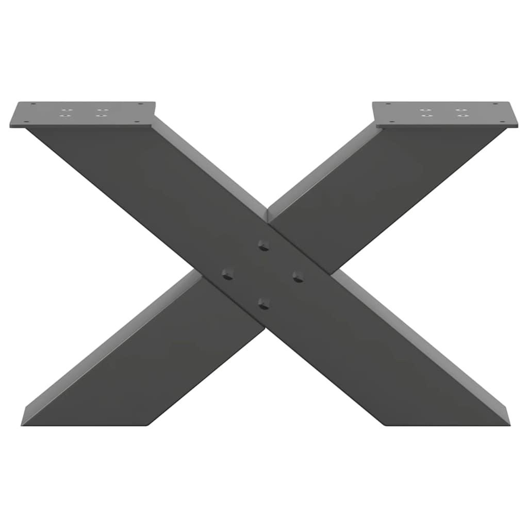 Voir la diapositive 5 : VIDAXL Pieds de table basse forme de X 2 pcs anthracite 60x(30-31) cm
