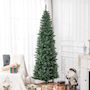 Voir la diapositive 2 : HOMCOM Sapin de Noël artificiel 210 cm slim avec support en acier pliable, 687 branches épines, décoration de Noël effet réaliste, vert